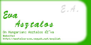eva asztalos business card